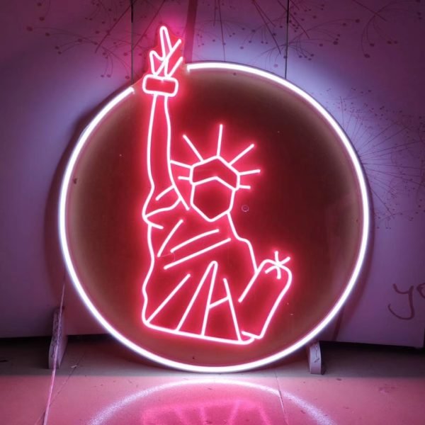 statue of liberty neon sign