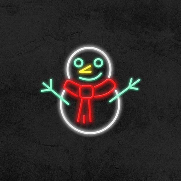 snowman neon sign