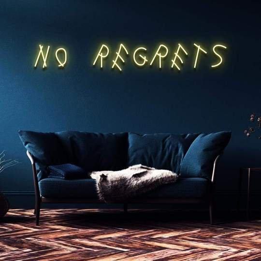 no regrets neon sign