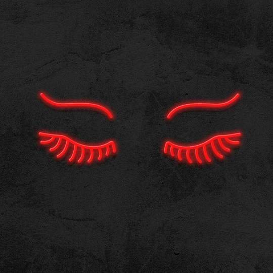 lashes neon sign
