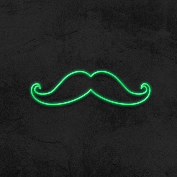 mustache neon sign