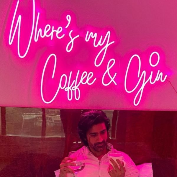 where is my coffee and gin neon sign