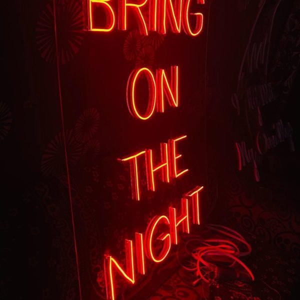 bring on the night neon sign