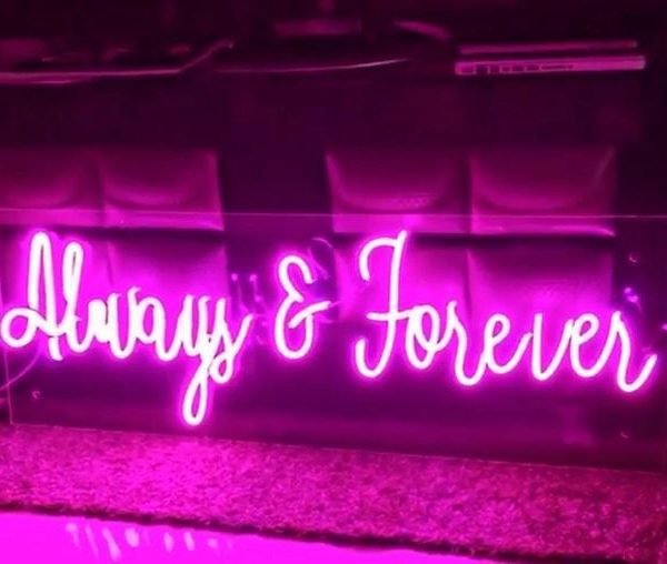always & forever neon sign