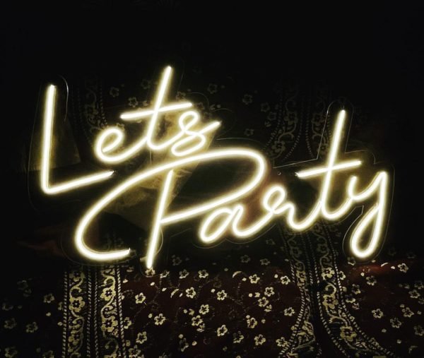 let's party neon sign