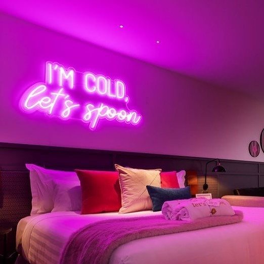 I'm cold let's spoon neon sign