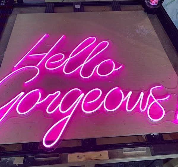 hello gorgeous neon sign