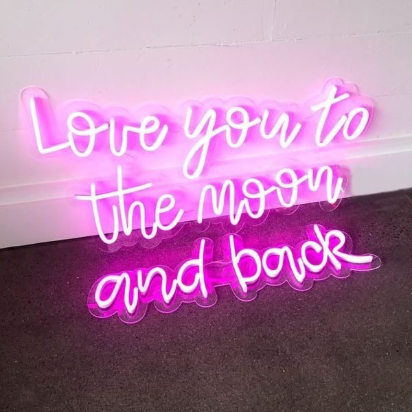 love you to the moon and back neon sign