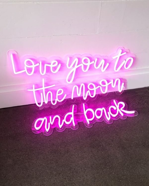 love you to the moon and back neon sign