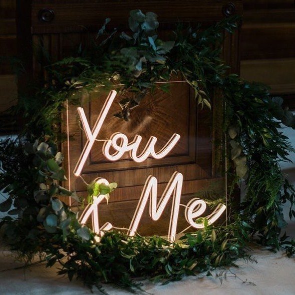 you and me neon sign