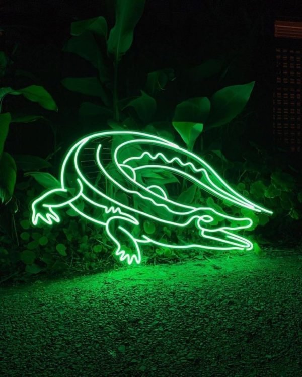 crocodile neon sign
