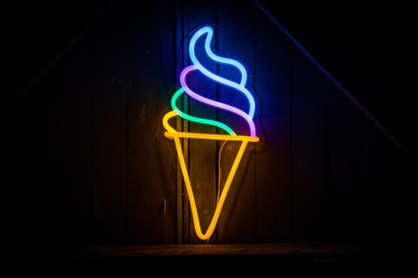 ice cream neon sign