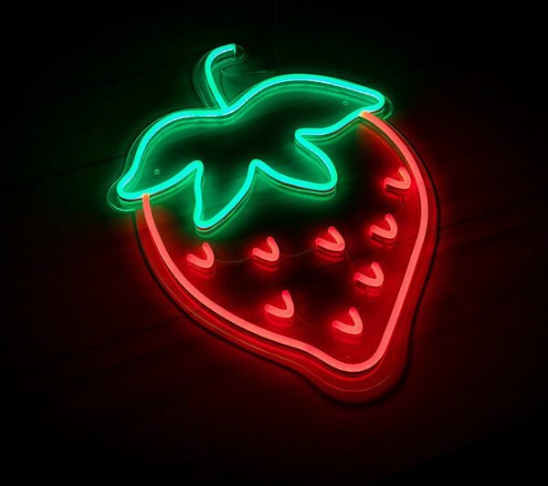 strawberry neon sign