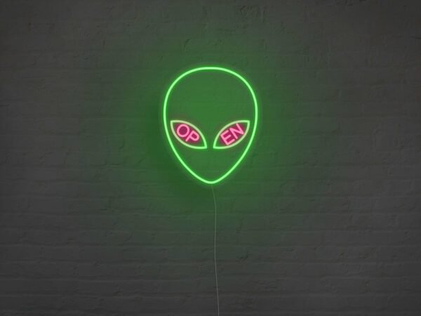 alien head neon sign
