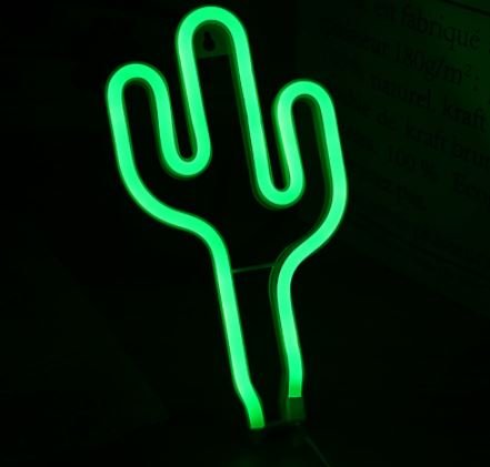 desert plant neon sign
