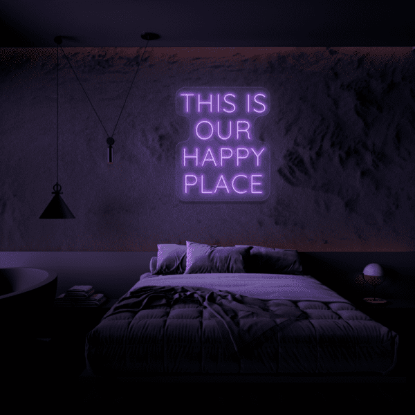 this is our happy place neon sign